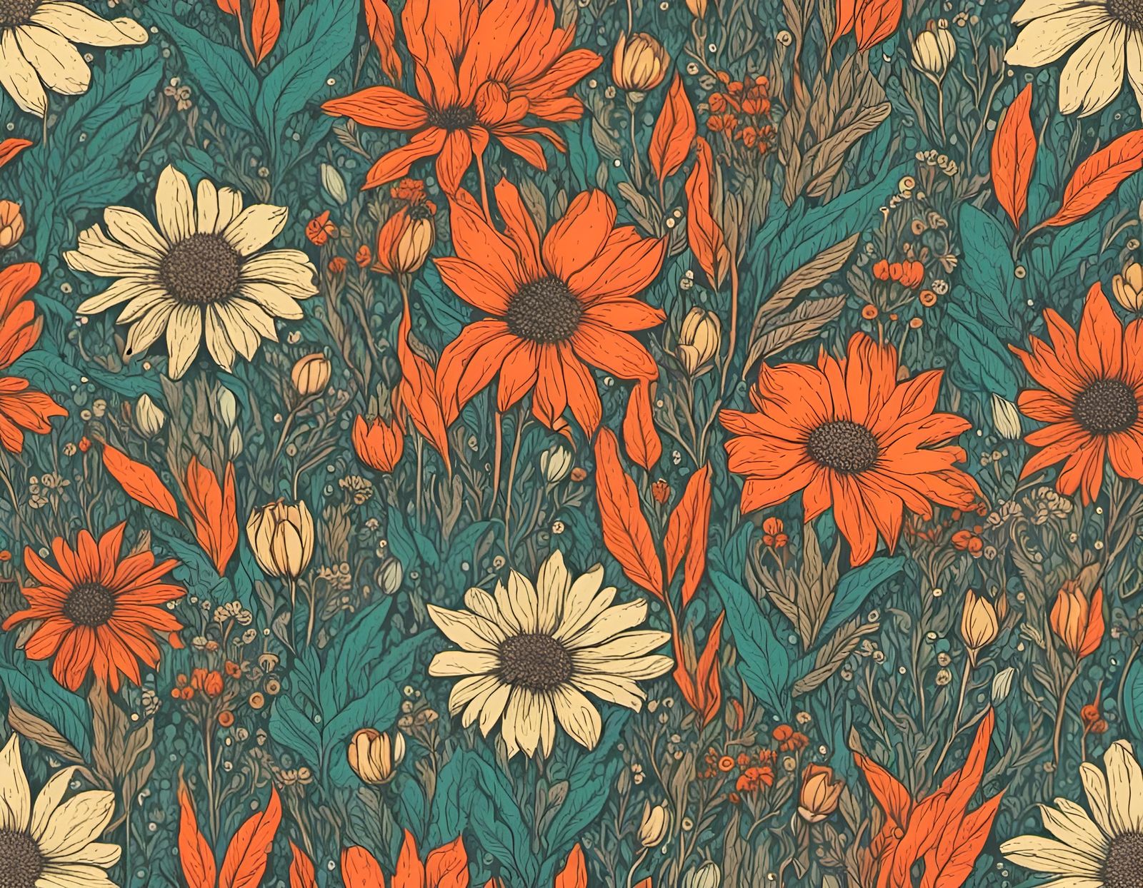 AI Generated Hand-Drawn Retro Illustration