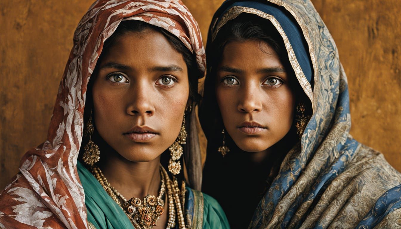 Intense Brides Exchanging Vows in High-Contrast Portrait Pho...