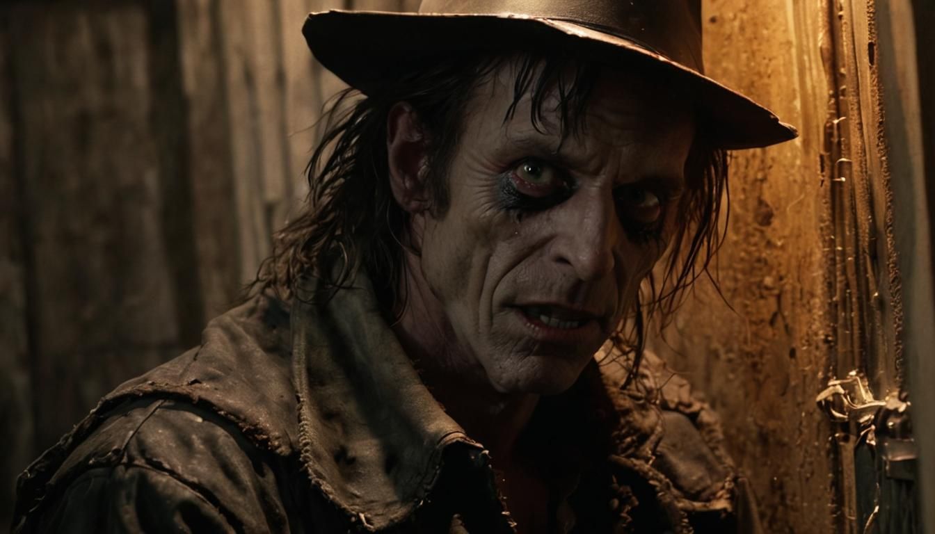 Sinister Vampire in Trailer: Photorealistic Dark Portrait