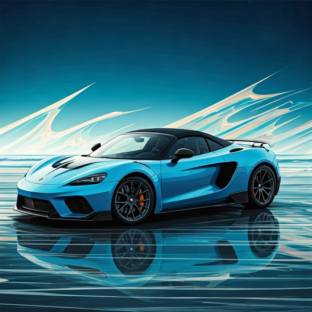 Baby Blue Hennessey on a Brazilian Beach in Fractal Art Styl...