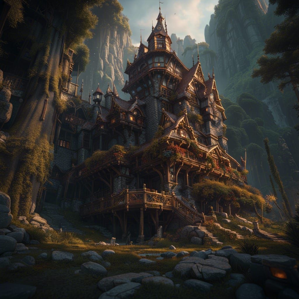 Detailed Matte Painting of a Fantastical Bear