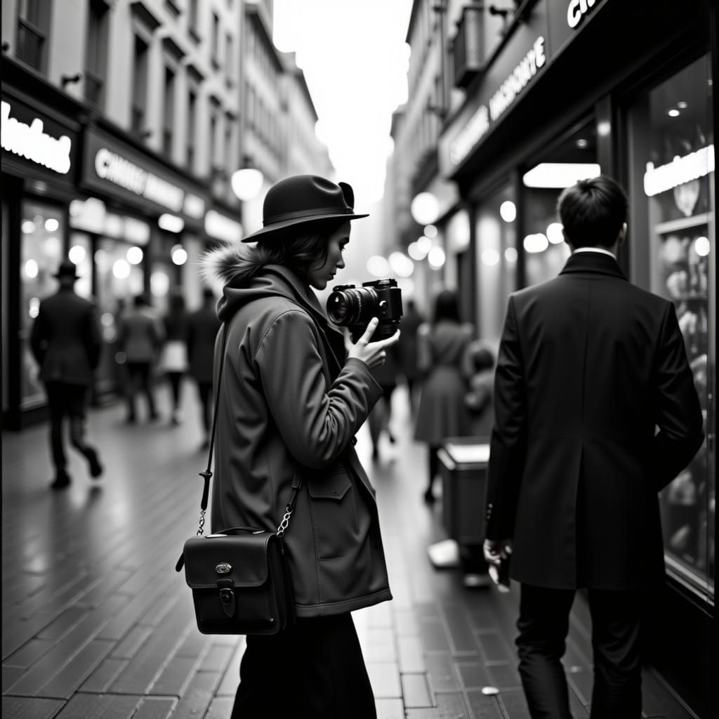 Photographer Captures City Moment in Vintage Black and White