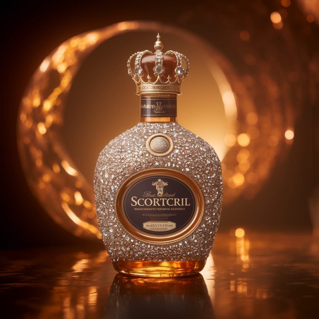 Regal Scotch Bottle in Jewel-Toned Luxury