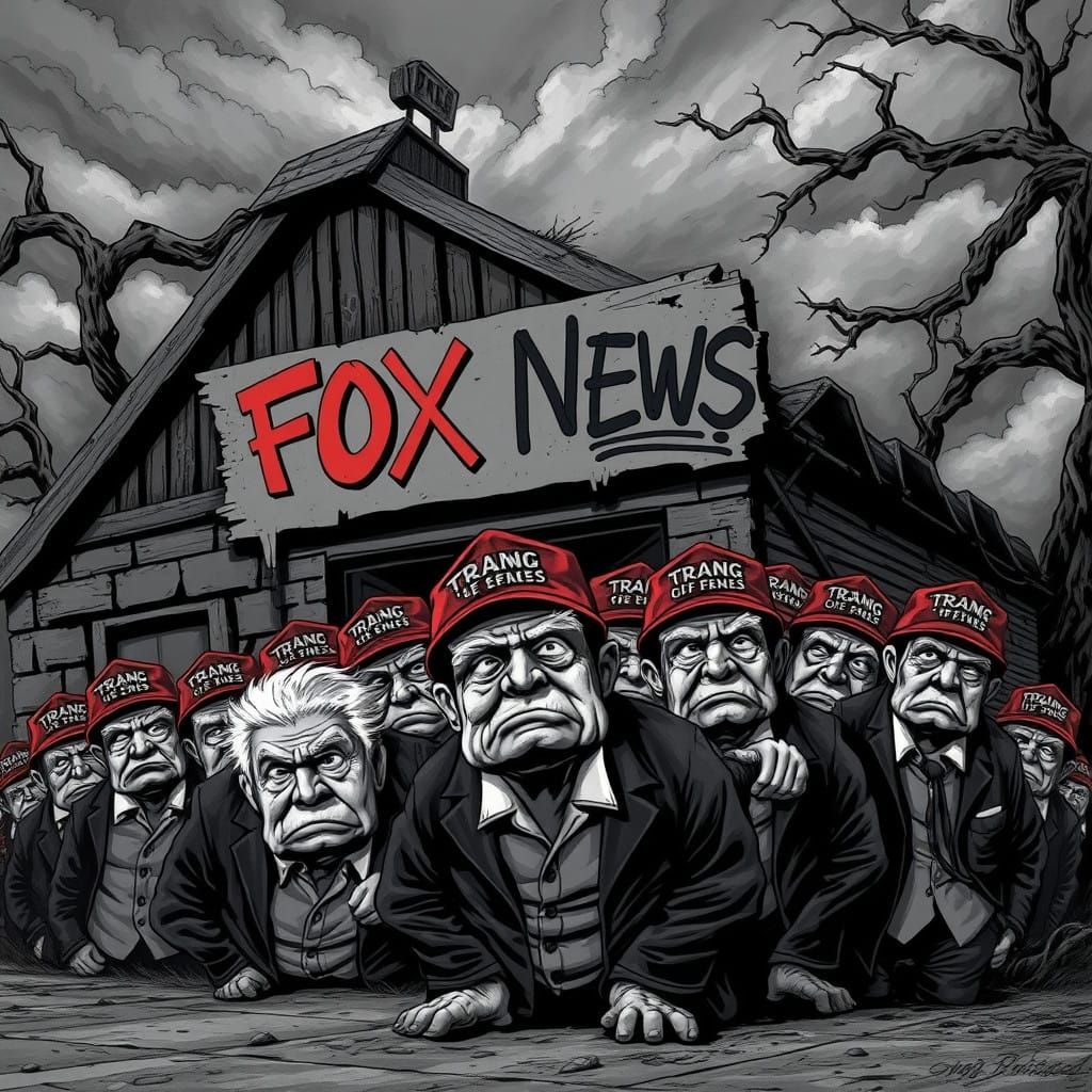 Politicians as an Elderly Mob Pour Out of FOX NEWS Building....