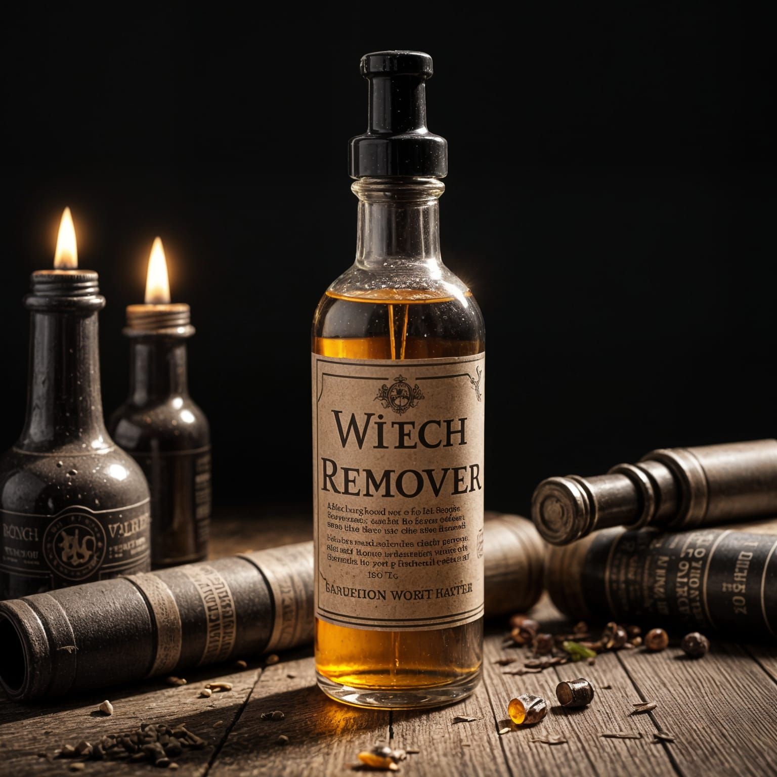 Mysterious Potion Bottle Under Cinematic Lighting