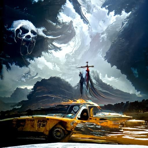 Heaven and Hell Balanced, Oil Painting