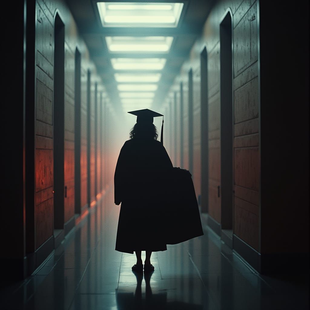 Futuristic Graduation Album Cover in Cinematic Style