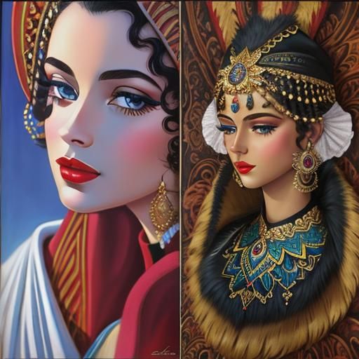 Detailed Woman in Erté Style