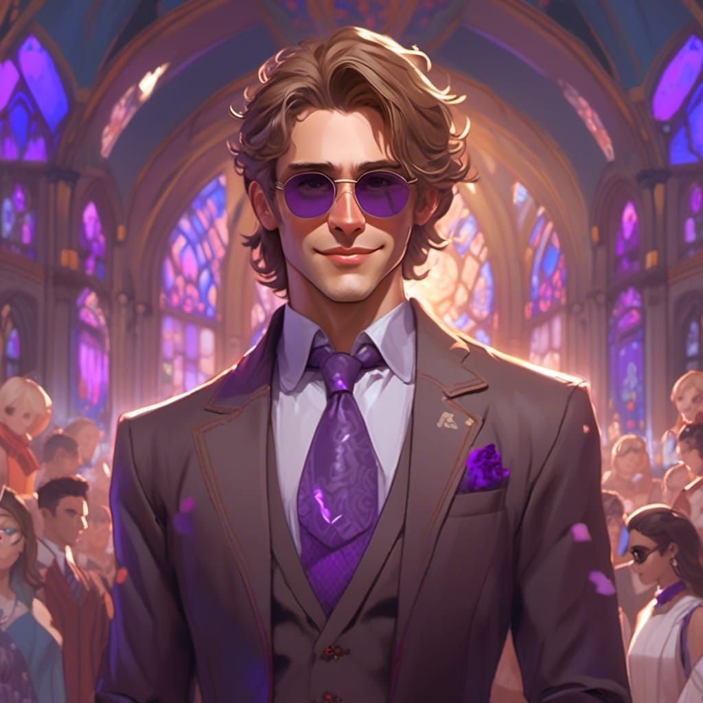 Attractive Young Man in Blazer: Digital Art Portrait