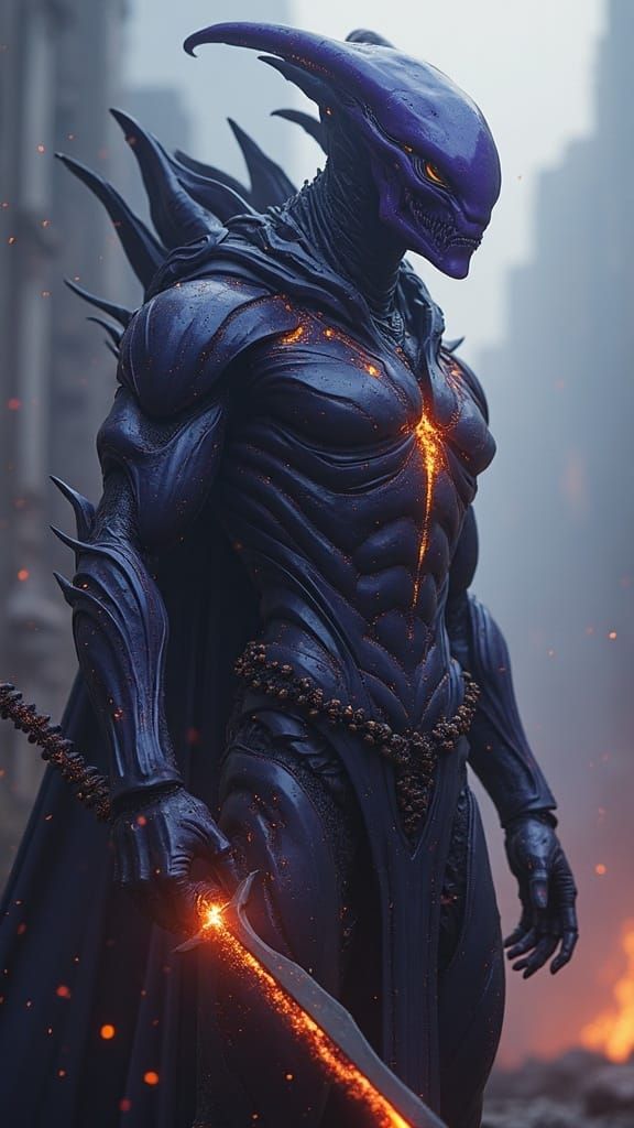 Alien Warlord Fused with Bio-Armor