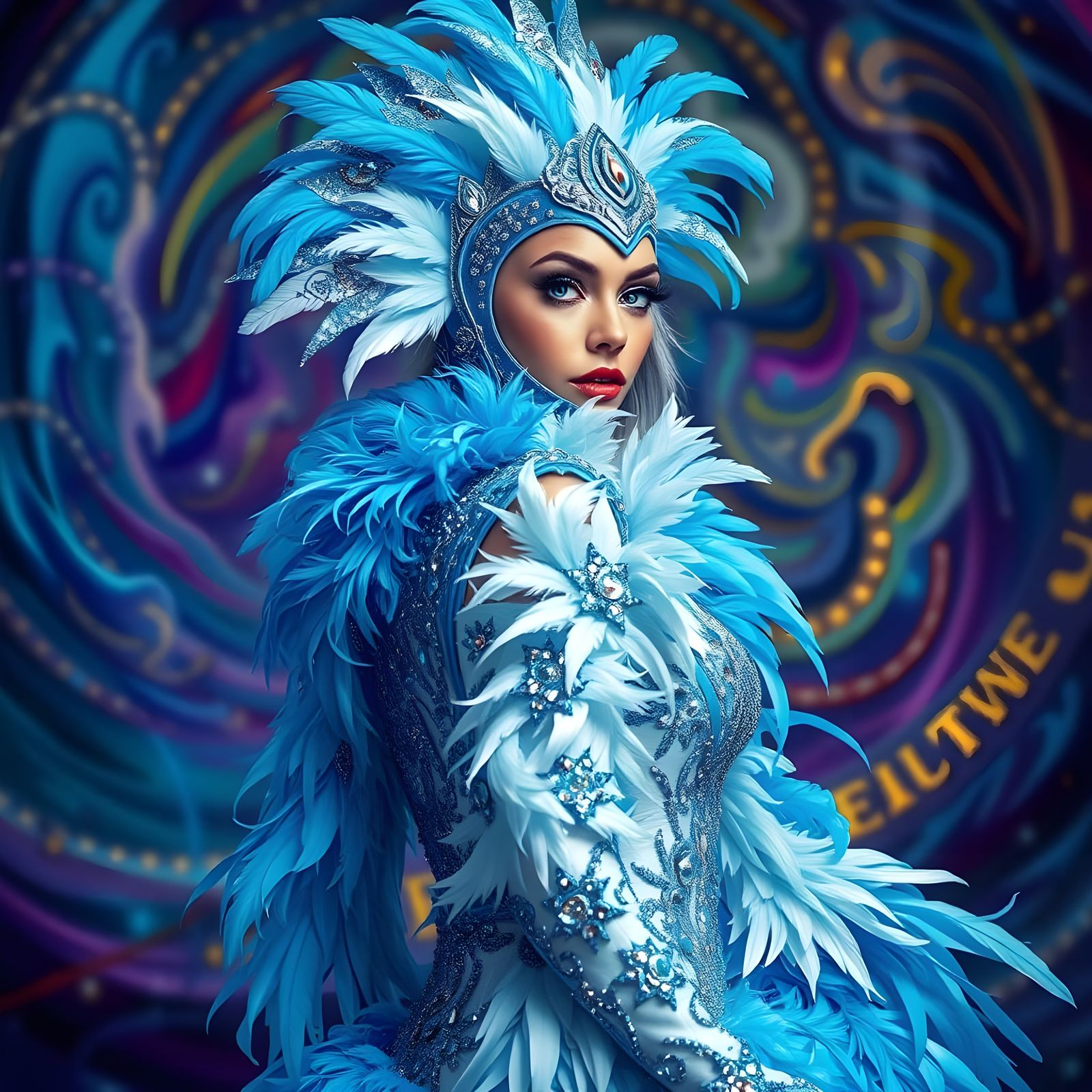 Spectacular Carnival Siren in Metallic Splendor