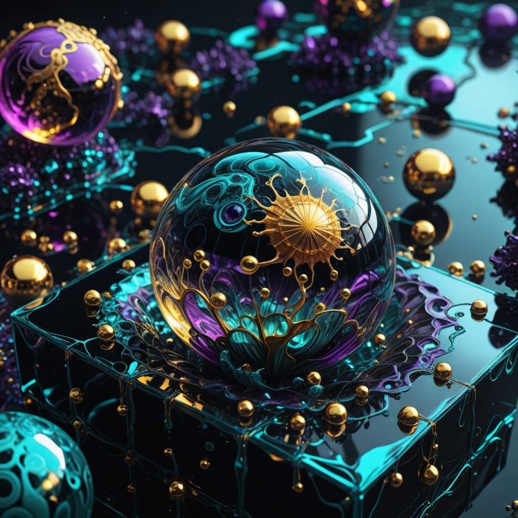 Psychedelic Hyperrealism: Creatures in Liquid Crystal Ocean