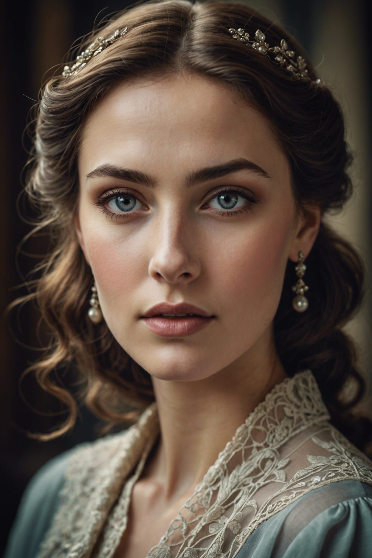 Hyperrealistic Vintage Woman Portrait in HDR