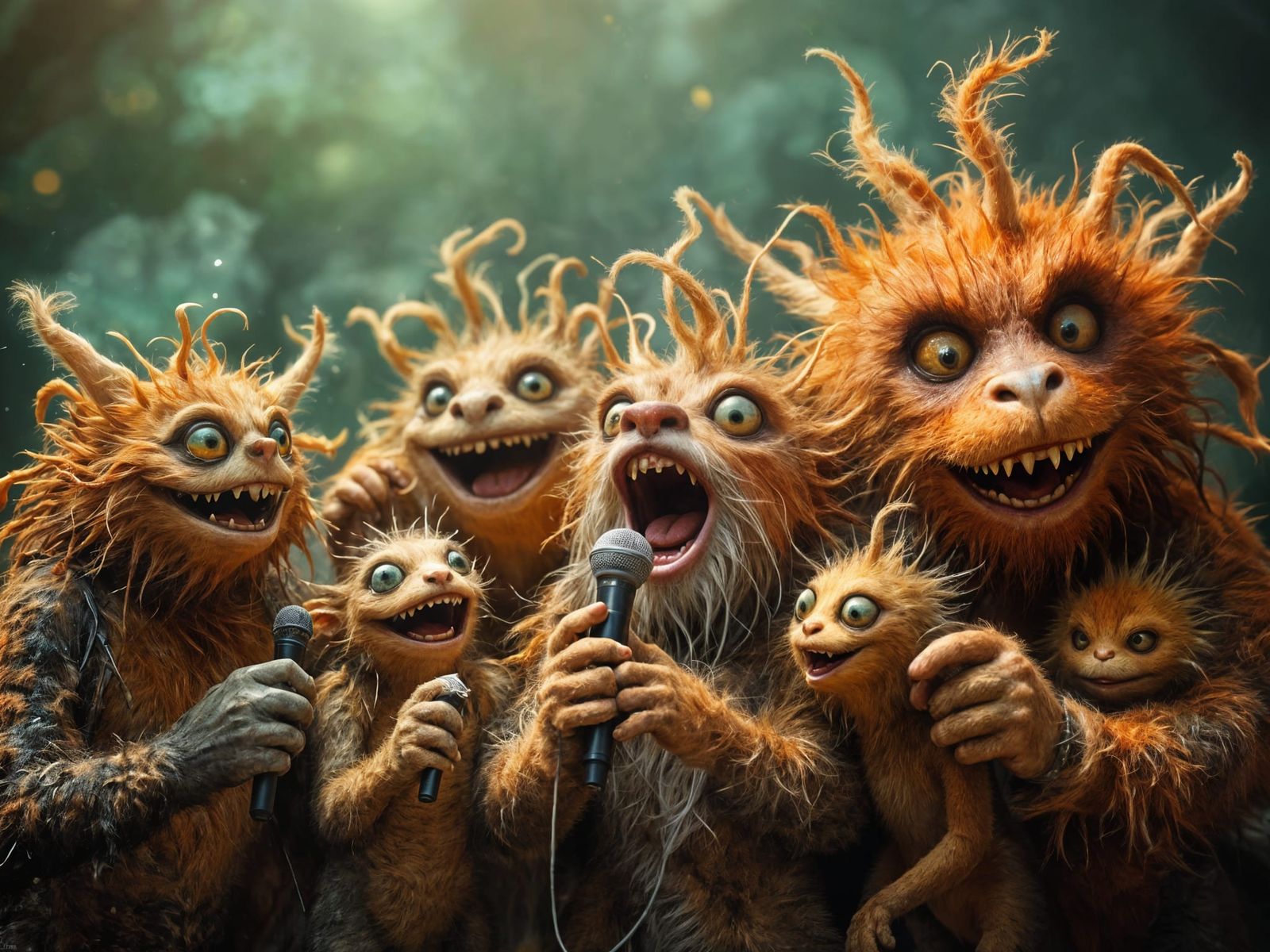 Vivid Creatures Singing: Hyperrealistic 8K Photography