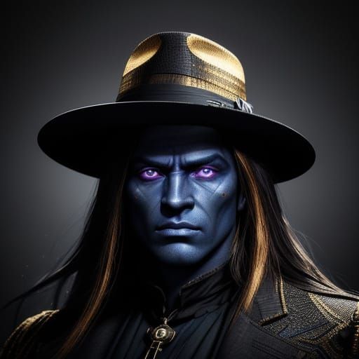 Mysterious Figure in Gradient Hues