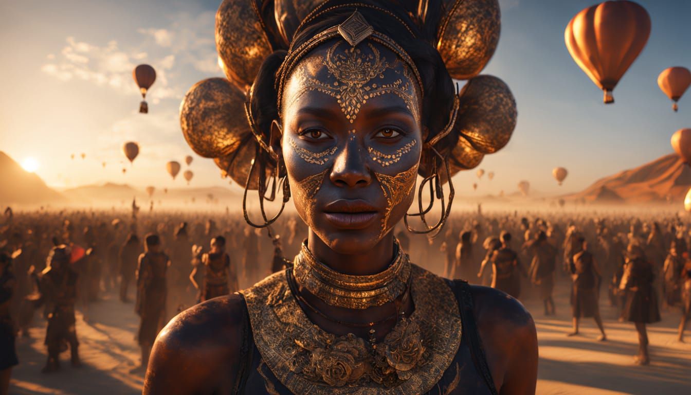 Burning Man DJ in Tribal Body Paint