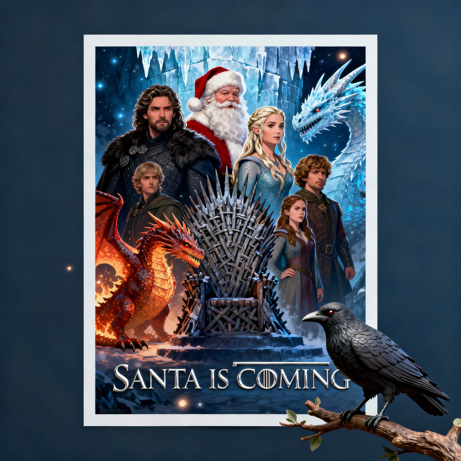 Game of Thrones Parody Poster with Santa Claus