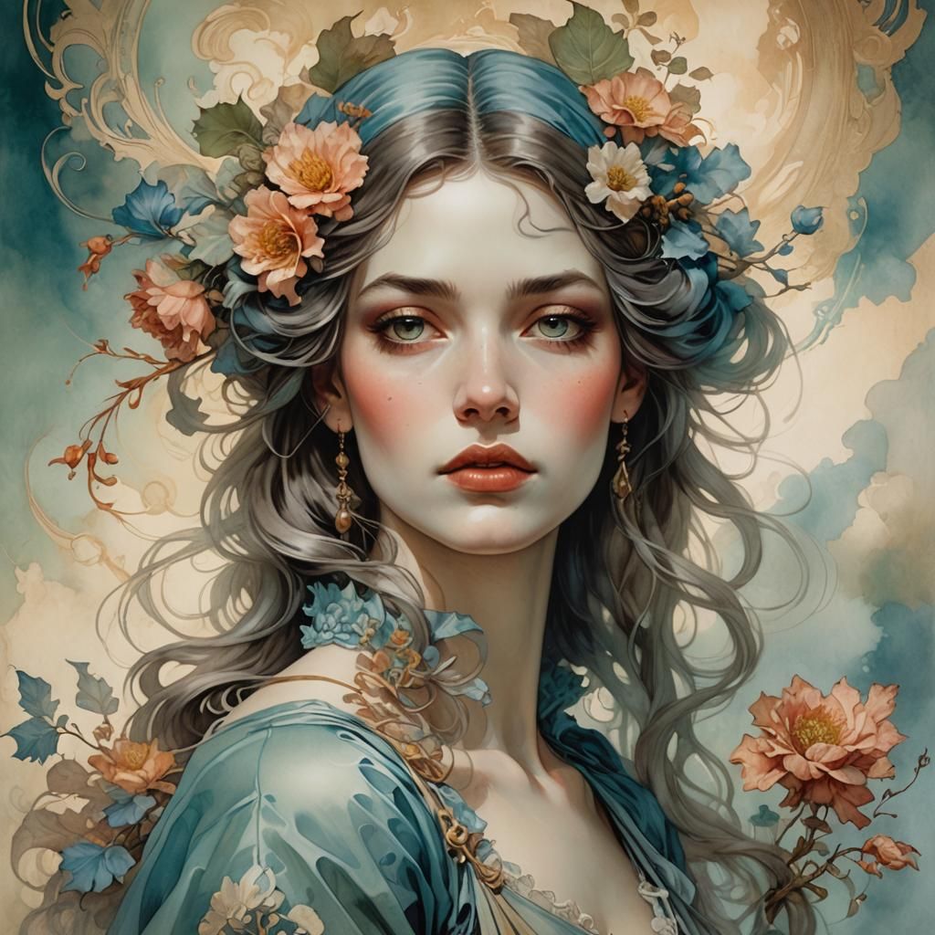 Victorian Lady Portrait in Ethereal Fantasy Style