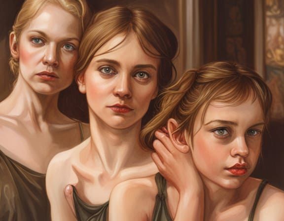 Sisters in a Candy Store: Watercolor Art