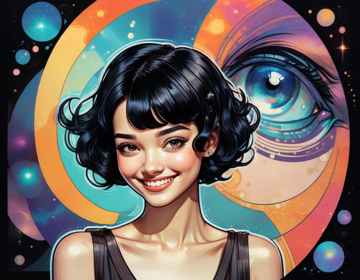 Portrait-black hair girl