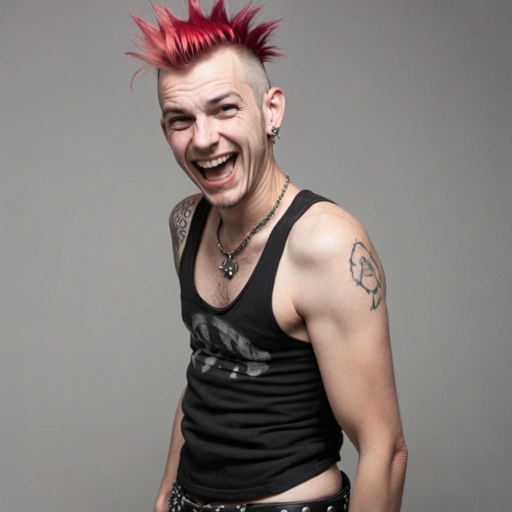 Laughing Punk Rocker Portrait
