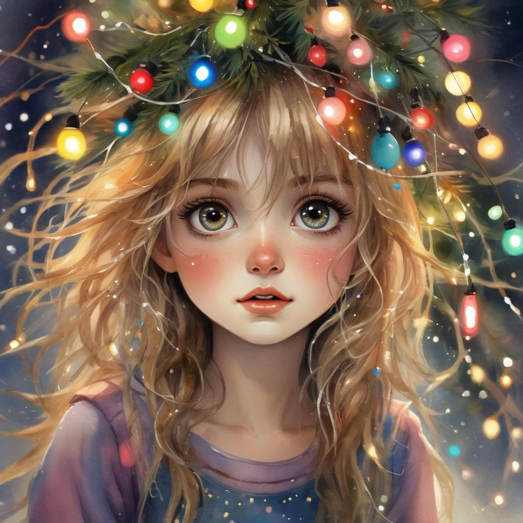 Whimsical Fairy in Christmas Glow