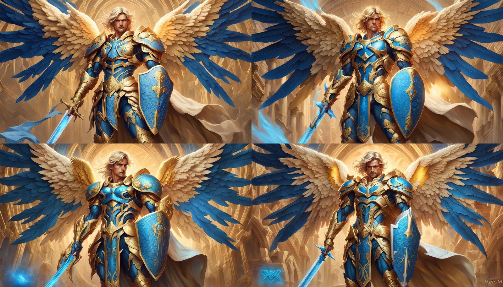 Angel Metatron in Golden Armor with Zodiac Signs