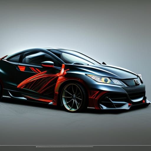 Black Honda CRZ Hybrid in Dynamic Lighting