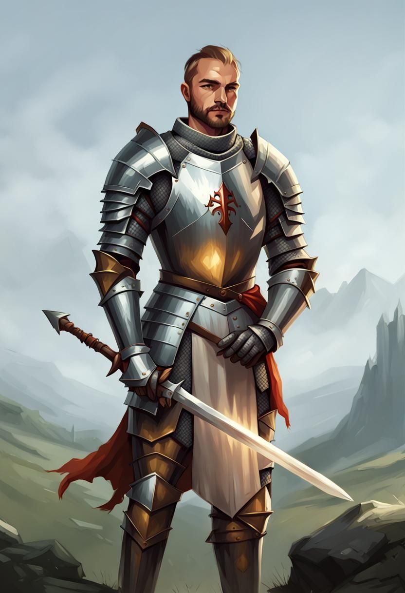 Fantasy Knight Portrait: Simple Character Art