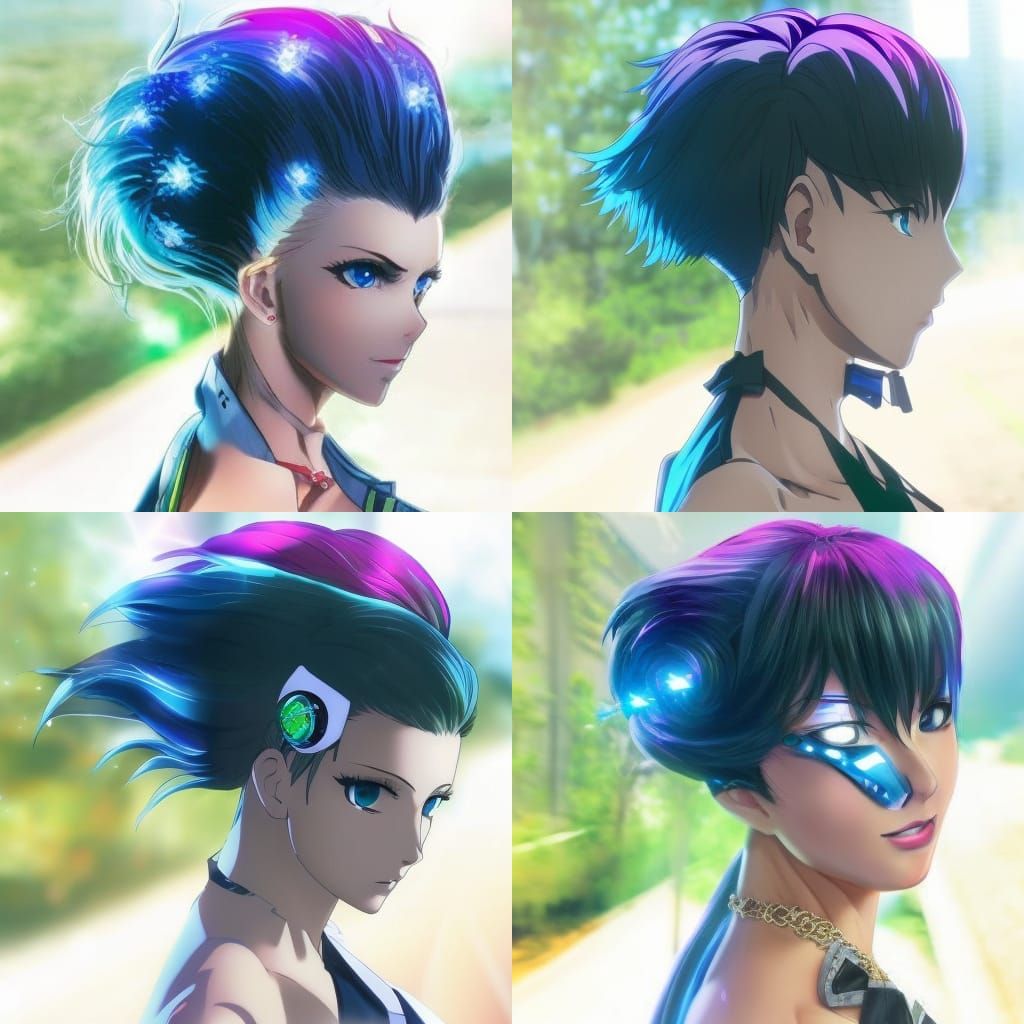 Vibrant Coder Anime in 3D Perspective