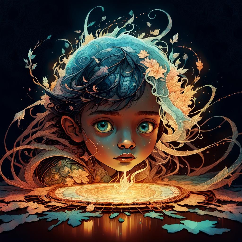 Detailed Dragon Portrait with Gold Fluids in Digital Art