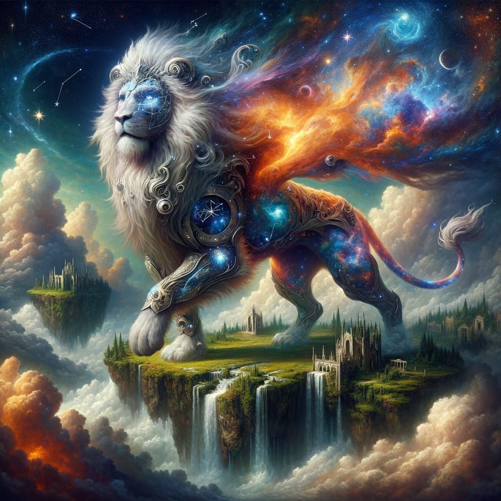 Ethereal Lion Warrior in Epic Fantasy Art