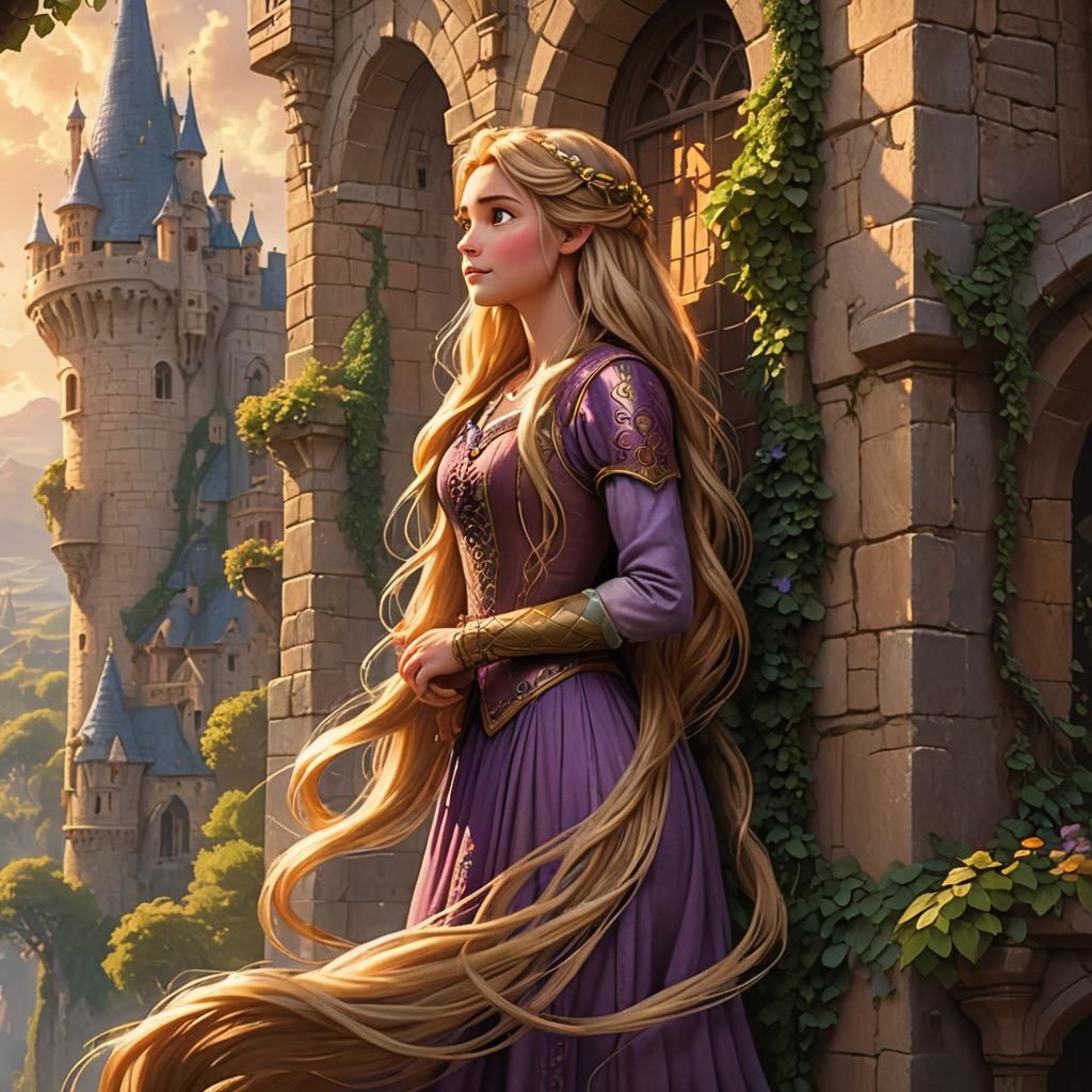 Rapunzel in Tower: Fantasy Concept Art