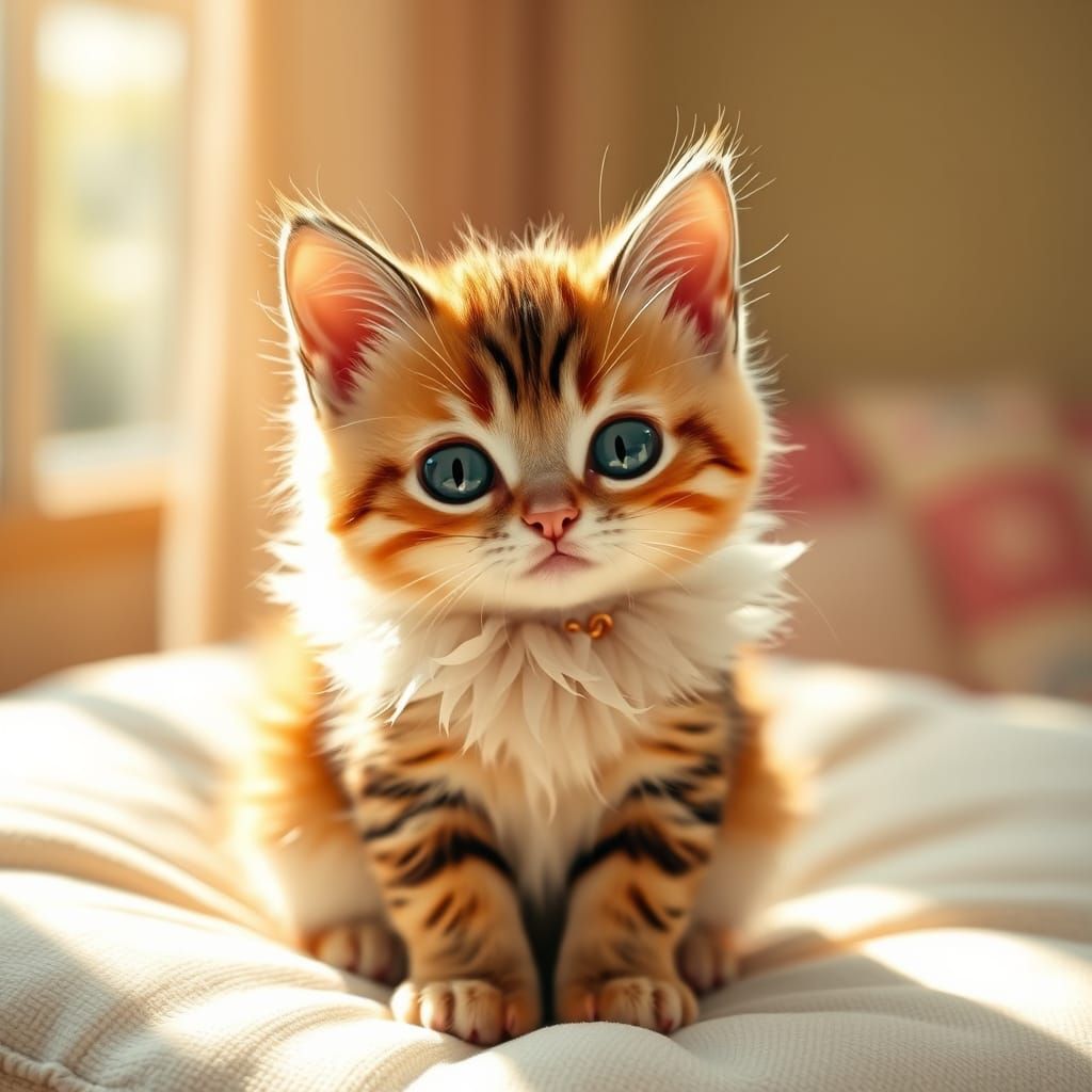 Whimsical Feline in Sunny Surroundings