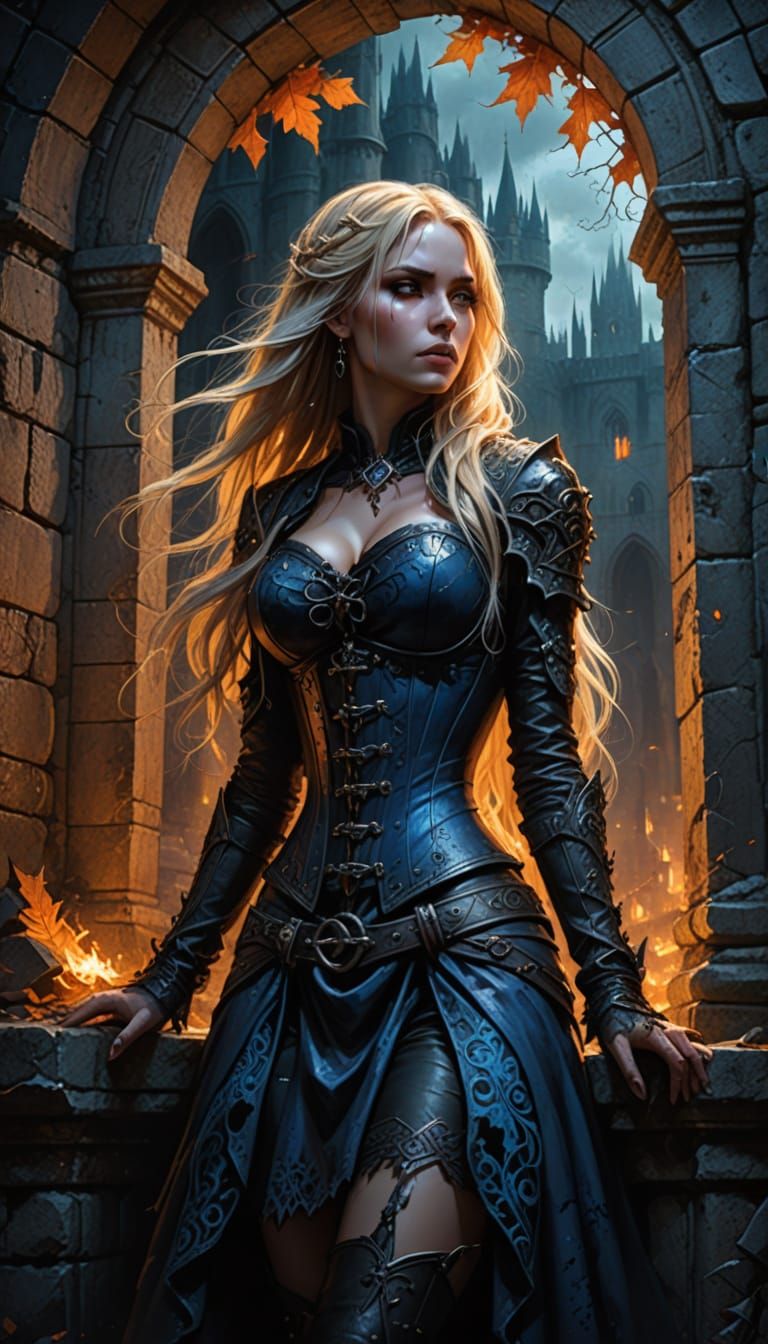 Gothic Goddess in Arched Stone Glory