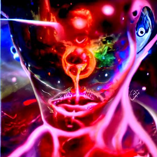 Surreal Demons in a Holographic Astral Illustration