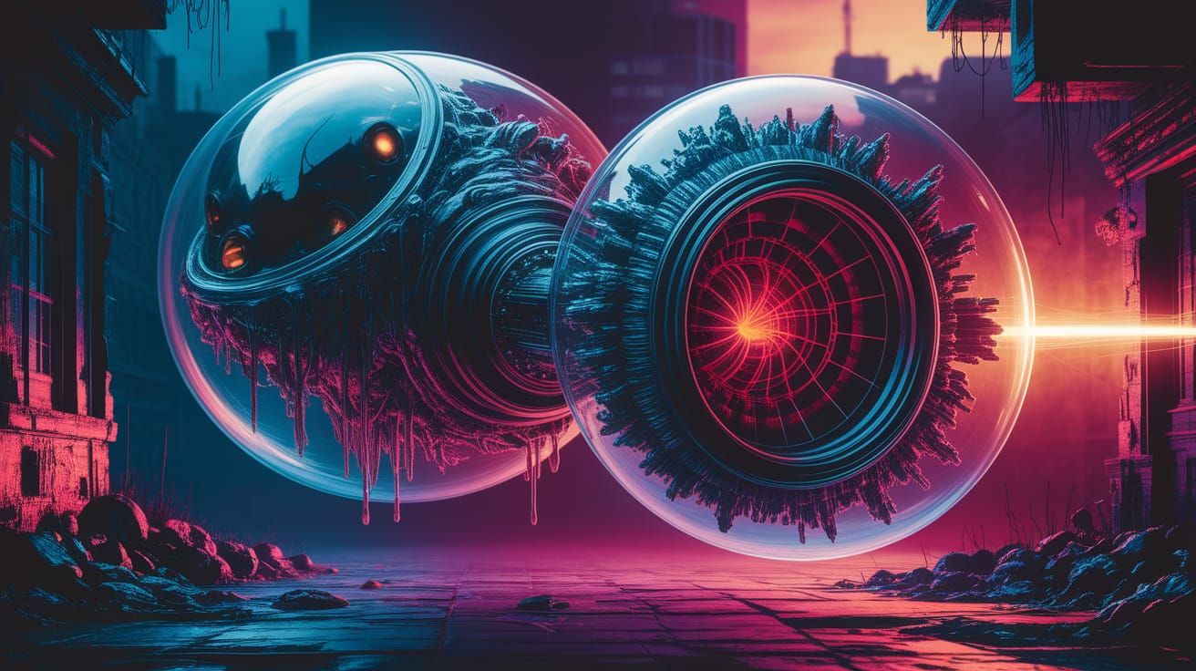 Gothic Spacecraft Emerges from Urban Decay in Vibrant Graffi...