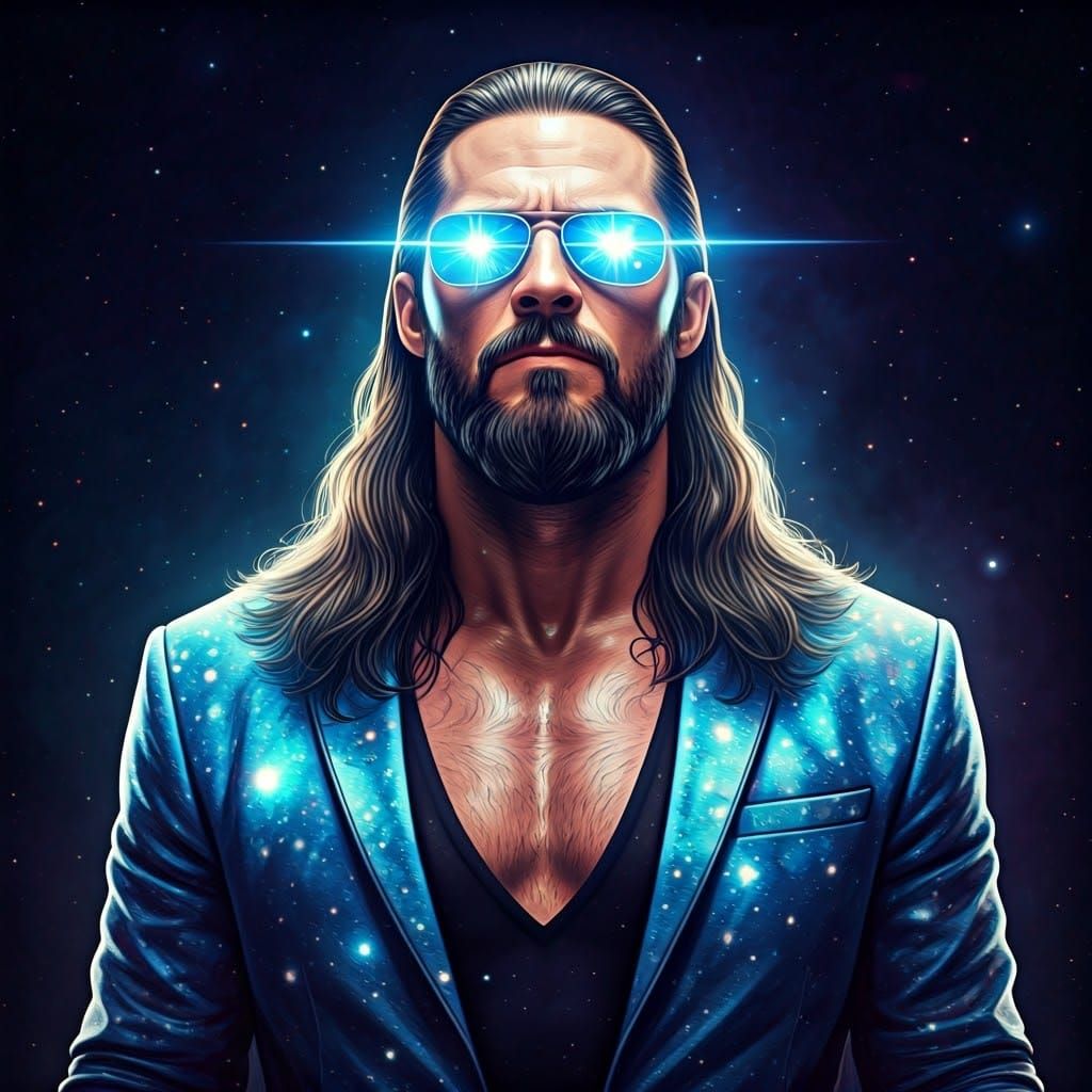 Cosmic Anime Maverick in Starry Attire