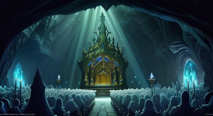 Mystical Celtic Horde in Crystalline Cavern