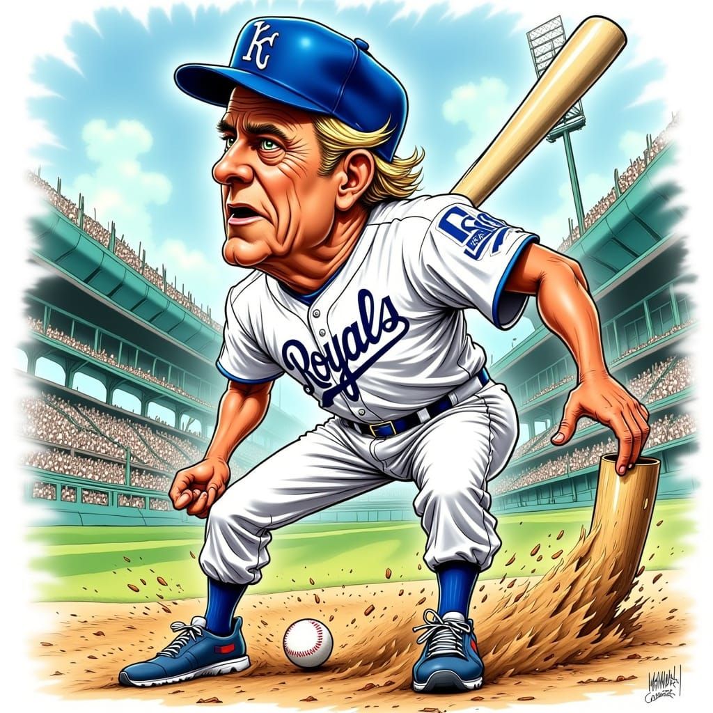 George Brett Caricature in Cartoon Style