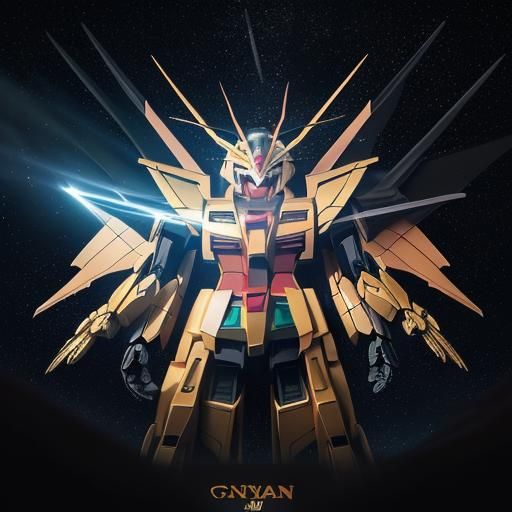 Dragon Emperor in Milky Way with Golden Armor