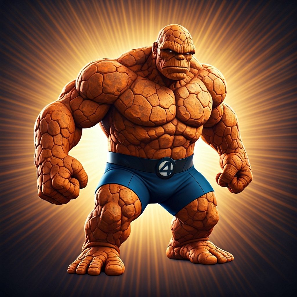 The Thing in Comic Style Uniform, 3D Rendered