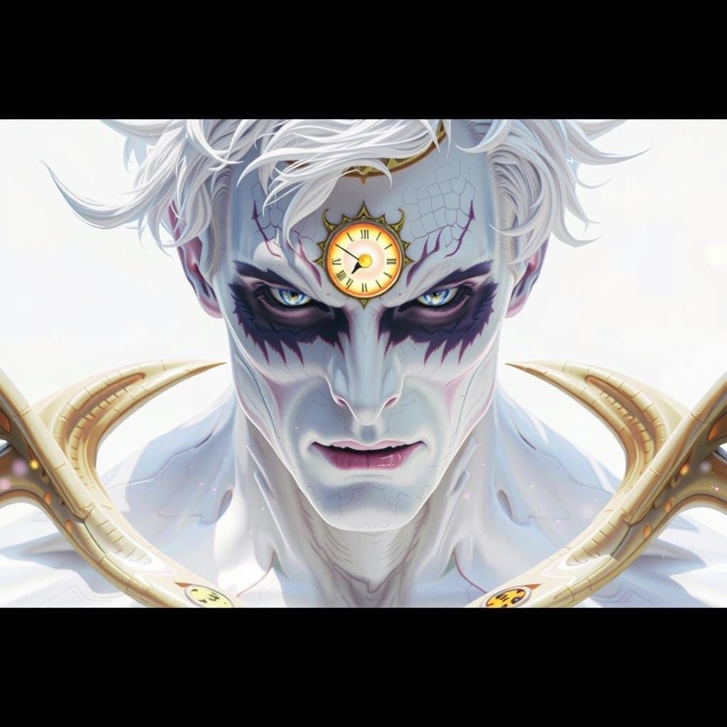 Mysterious Dragon God Confronts Brave Warrior in Ominous Lan...