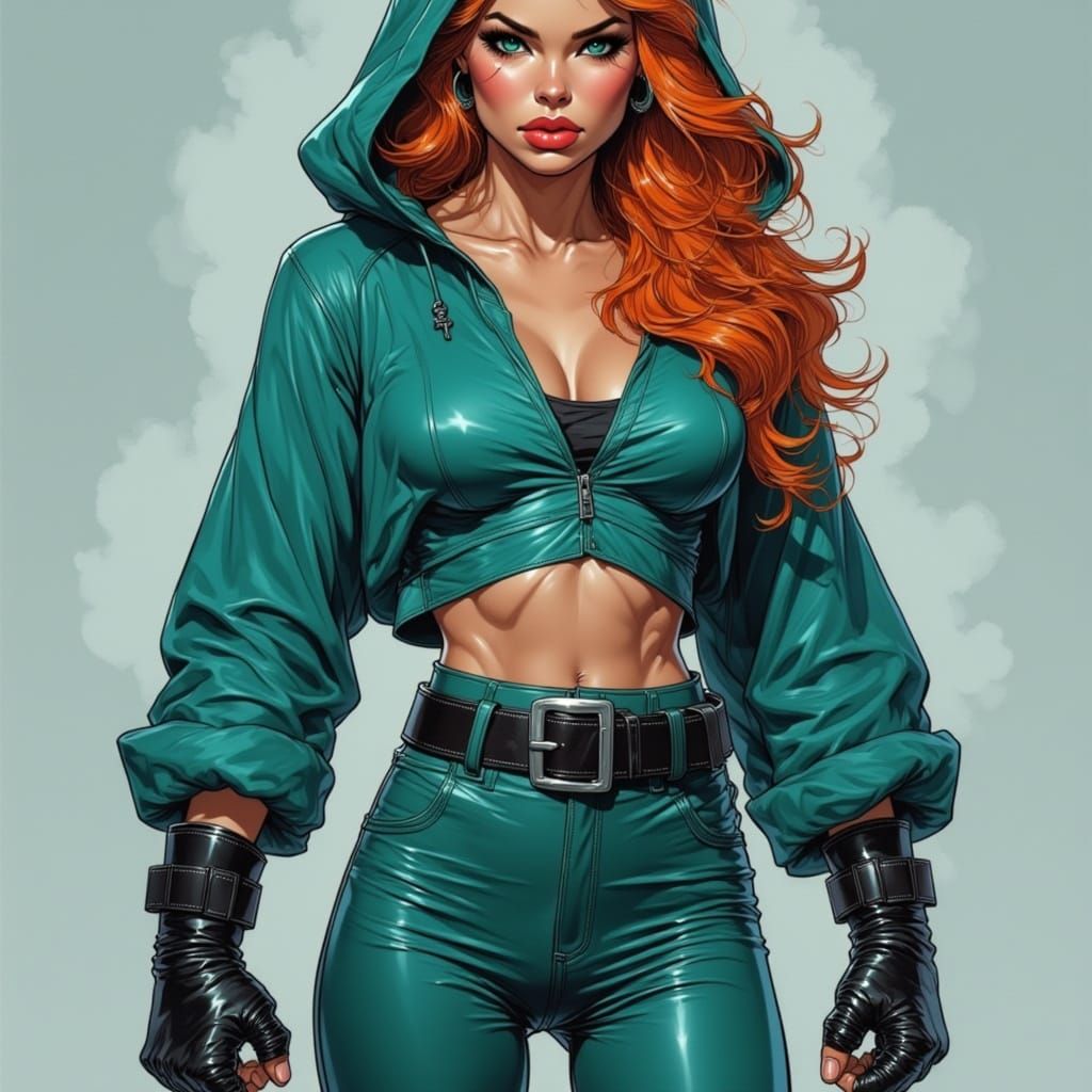 The Teal Hooded Bandit: Comic Book Art