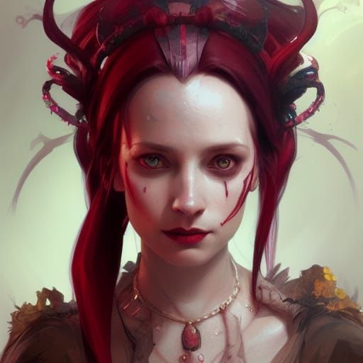 Elizabeth Bathory Portrait in Art Nouveau Style