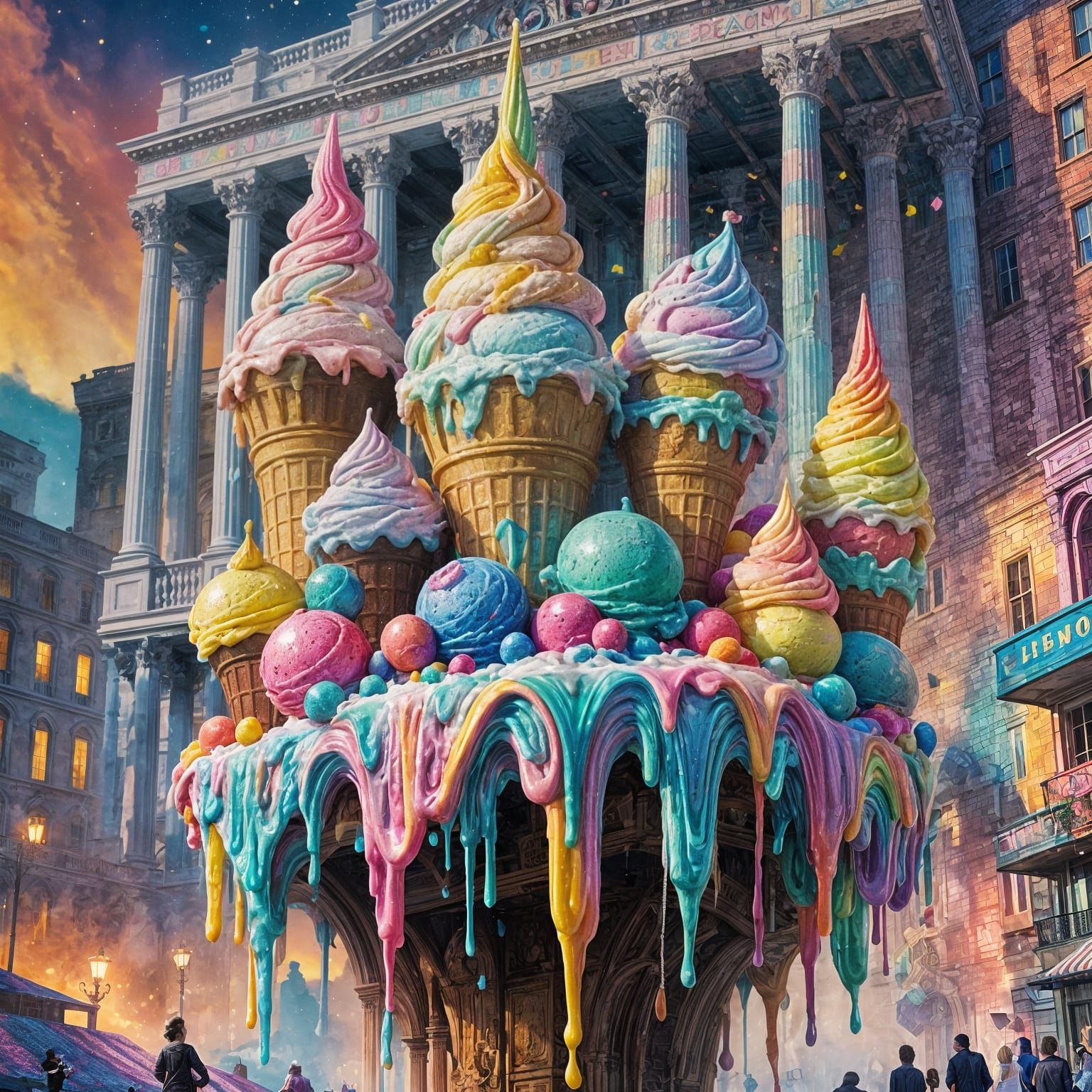 Rainbow Ice Cream Topping the White House