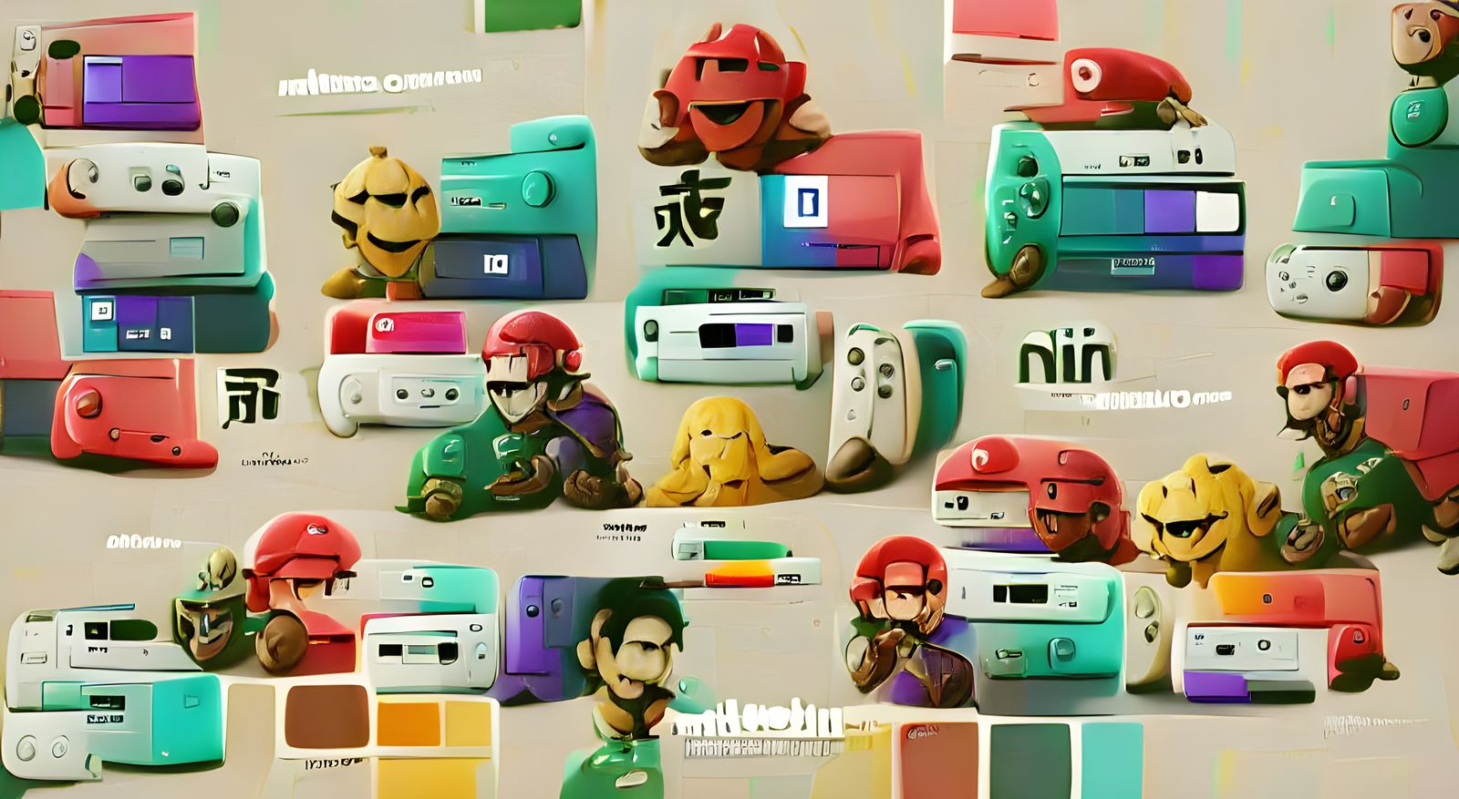 Vibrant Nintendo Character Mashup