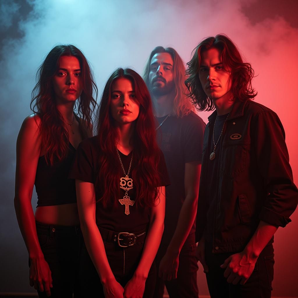 Fading Illusions Rock Band in Mystical 80s Style