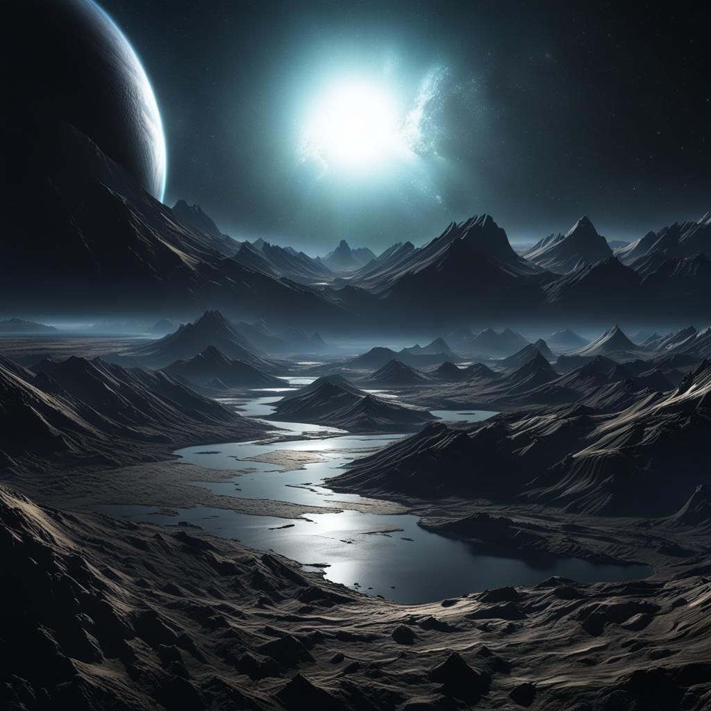 Habitable Exoplanet in Deep Space: Digital Matte Painting