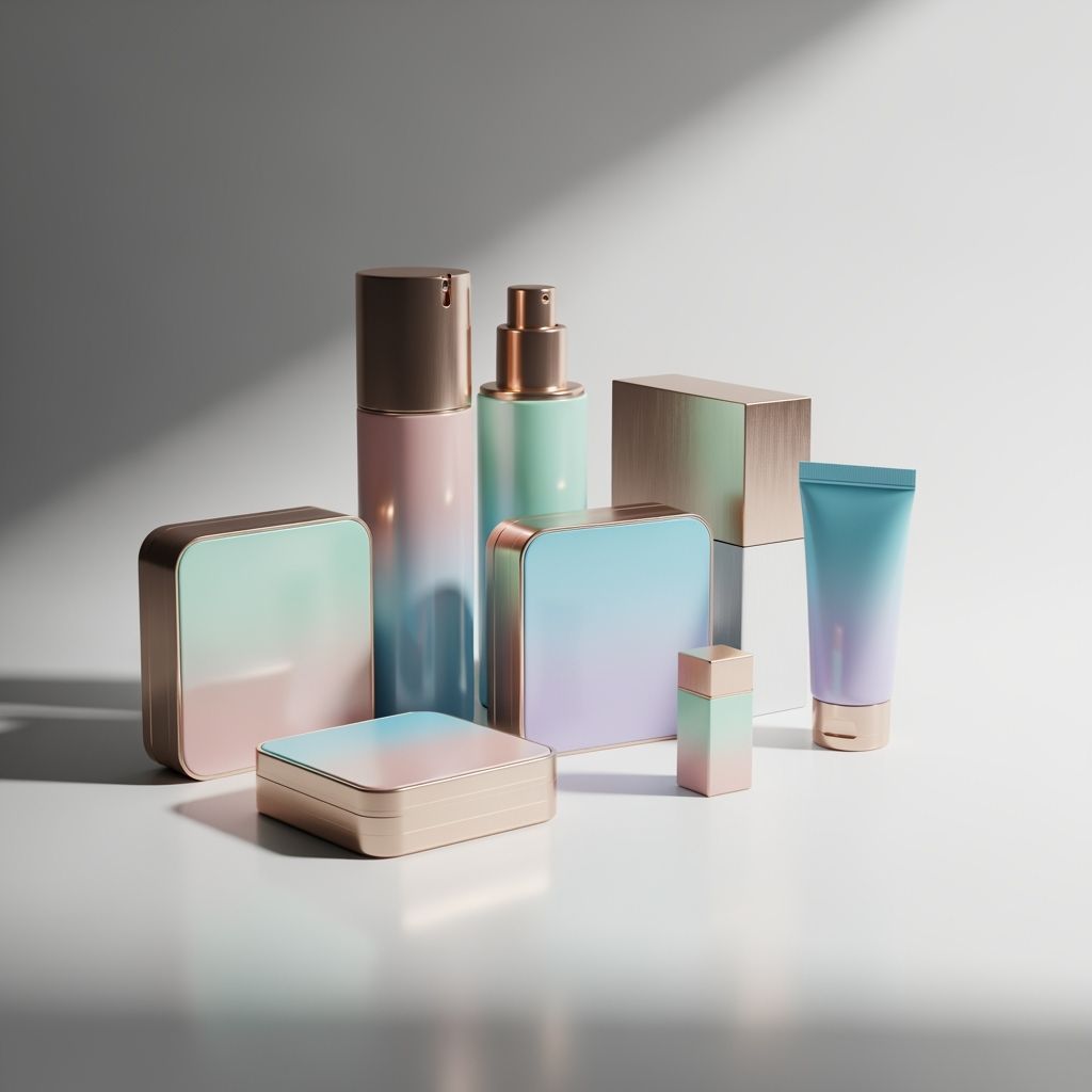 Minimalist 3D Render of Modern Cosmetic Packaging